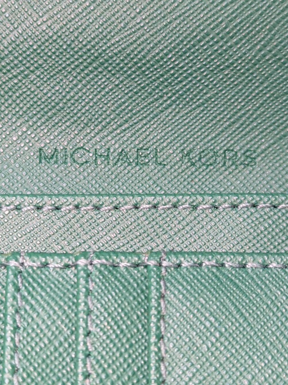 Michael Kors Forest Green long wallet, EUC - Picture 6 of 8